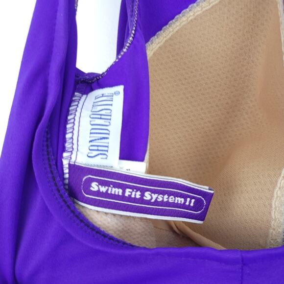 Sandcastle Swim Fit System 2 One Piece Swimsuit Size 14 Purple, Made USA, Modest - Picture 6 of 8